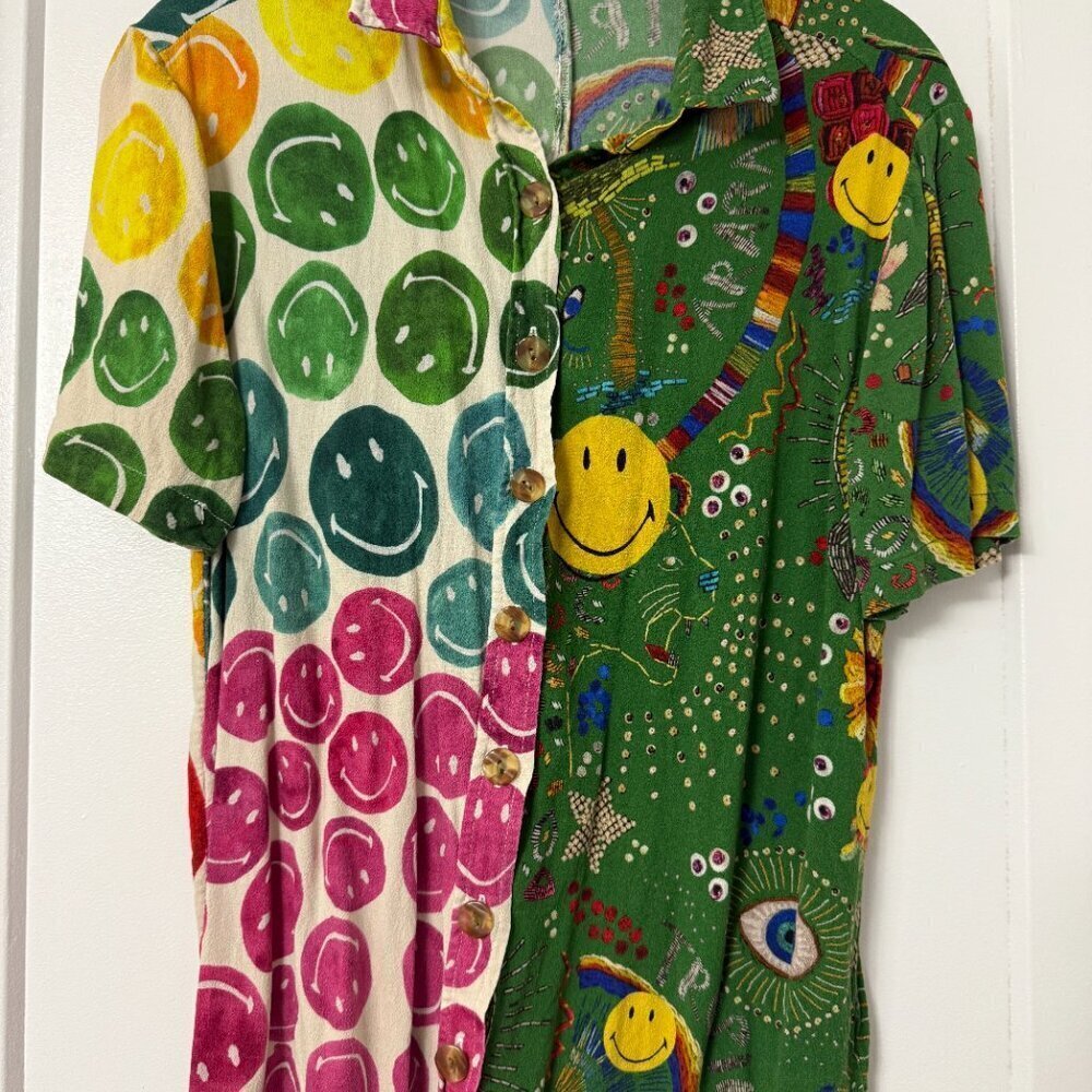 Farm Rio x Mixed Print Smiley Shirt In Mix Print - Picture 9 of 14